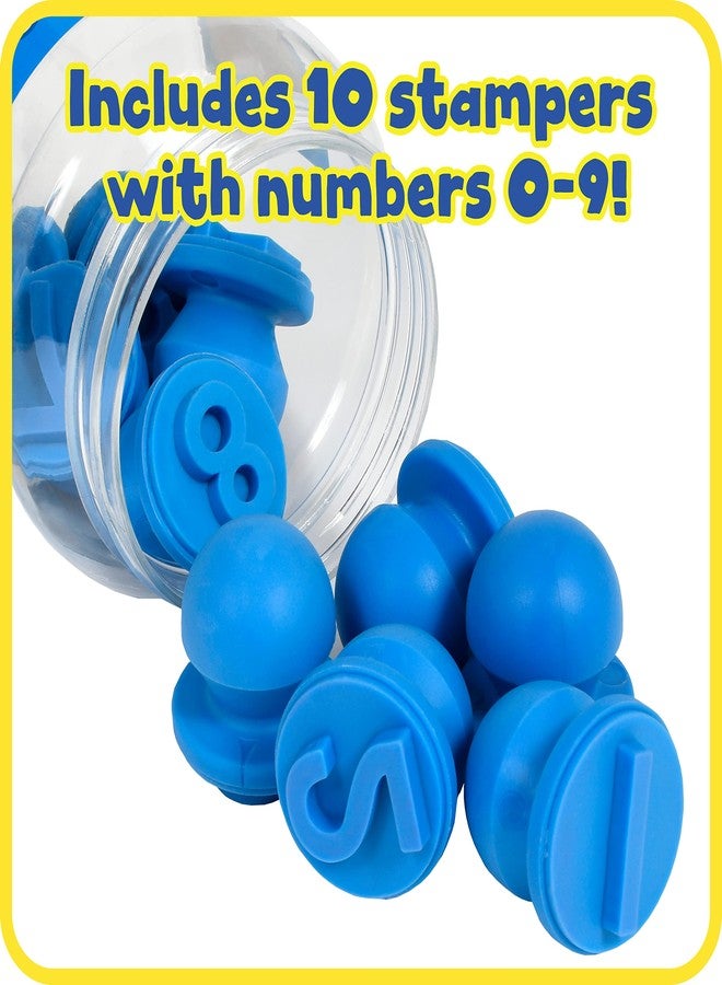 READY 2 LEARN Easy Grip Dough and Paint Stampers | Numbers | Set of 10 | Ages 2+ | Easy-to-hold Letter Stamps for Kids - Image 2
